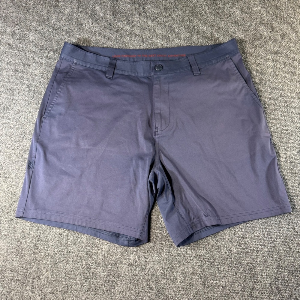 Rhone Commuter Shorts Mens 35 Navy Blue Technical Stretch Performance Flat Front